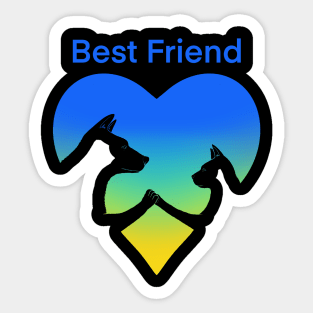 Dog and cat best friend love Sticker